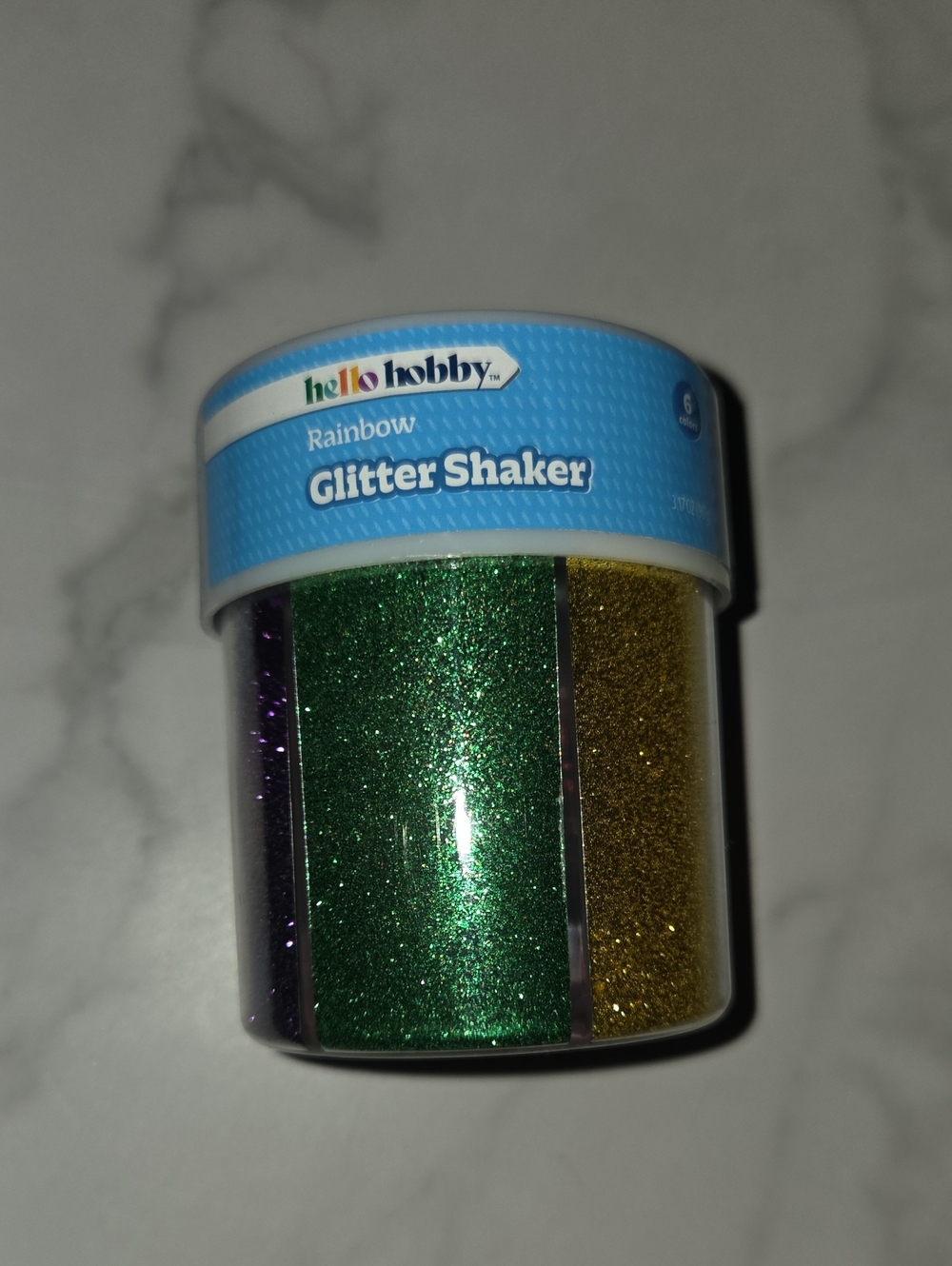 Rainbow Glitter Shaker - Green, Gold, Orange, Red, Blue & Purple
